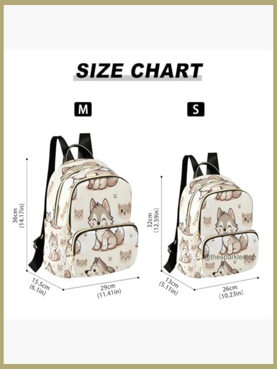 Cute Wolf Husky Dog Mini Backpack Purse Lightweight Travel Daypack main image 7